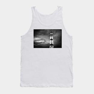 lighthouse at night in Malmö Sweden in B/W Tank Top